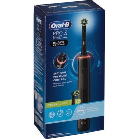Oral-B Pro 3 3000 Ηλεκτρική Οδοντόβουρτσα με Χρονομετρητή και Αισθητήρα Πίεσης Black Edition
