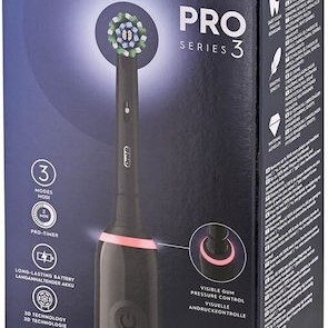 Oral-B Pro 3 3000 Ηλεκτρική Οδοντόβουρτσα με Χρονομετρητή και Αισθητήρα Πίεσης Black Edition