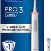 Oral-B Pro 3 3000 Ηλεκτρική Οδοντόβουρτσα με Χρονομετρητή και Αισθητήρα Πίεσης Λευκή