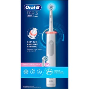 Oral-B Pro 3 3000 Ηλεκτρική Οδοντόβουρτσα με Χρονομετρητή και Αισθητήρα Πίεσης Λευκή