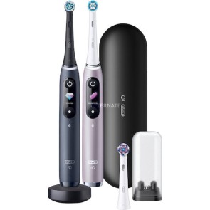 Oral-B iO Series 9 Duo Ηλεκτρική Οδοντόβουρτσα με Χρονομετρητή, Αισθητήρα Πίεσης και Θήκη Ταξιδίου Black Onyx / Rose Quartz