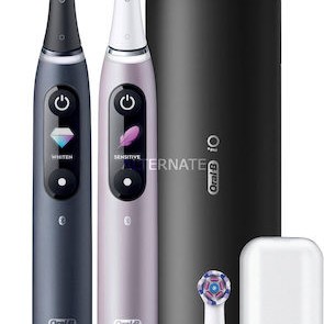 Oral-B iO Series 9 Duo Ηλεκτρική Οδοντόβουρτσα με Χρονομετρητή, Αισθητήρα Πίεσης και Θήκη Ταξιδίου Black Onyx / Rose Quartz