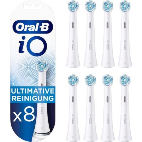Oral-B iO Ultimate Clean Ανταλλακτικές Κεφαλές για Ηλεκτρική Οδοντόβουρτσα White 8τμχ