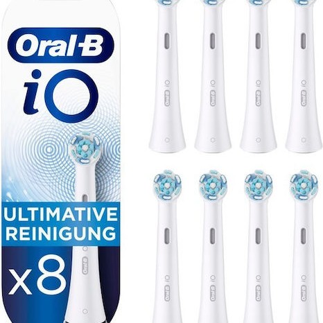 Oral-B iO Ultimate Clean Ανταλλακτικές Κεφαλές για Ηλεκτρική Οδοντόβουρτσα White 8τμχ