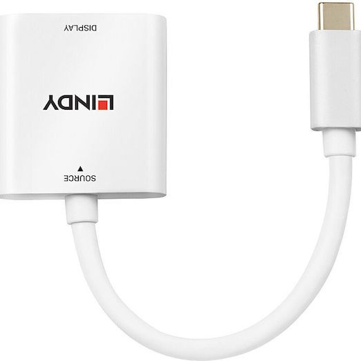Lindy Μετατροπέας USB-C male σε HDMI female Λευκό (43339)