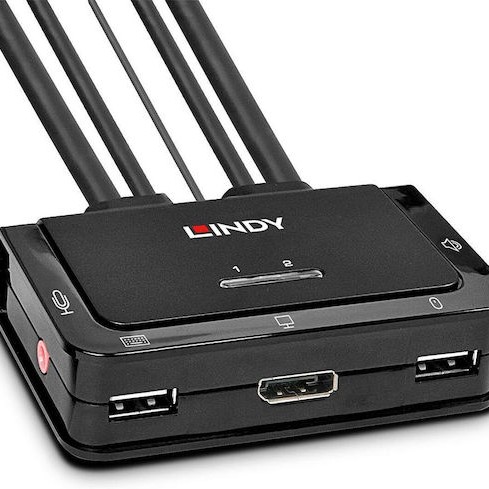 Lindy KVM Switch DisplayPort 1.2 USB 2.0 Audio