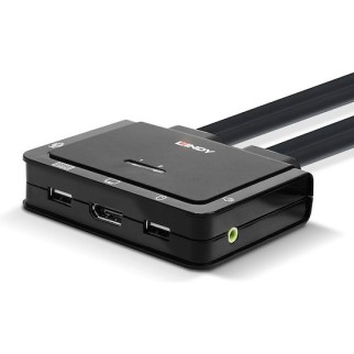 Lindy KVM Switch DisplayPort 1.2 USB 2.0 Audio