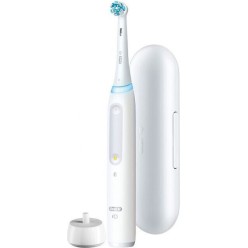 Oral-B iO Series 4 Ηλεκτρική Οδοντόβουρτσα με Χρονομετρητή, Αισθητήρα Πίεσης και Θήκη Ταξιδίου Quite White