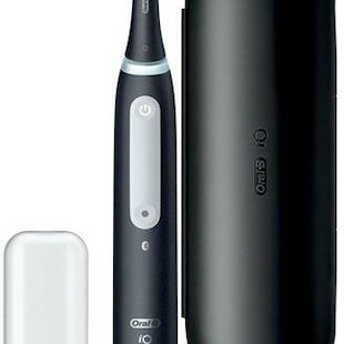 Oral-B iO Series 4 Ηλεκτρική Οδοντόβουρτσα με Χρονομετρητή, Αισθητήρα Πίεσης και Θήκη Ταξιδίου Matt Black
