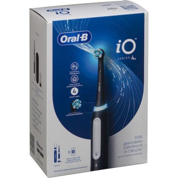 Oral-B iO Series 4 Ηλεκτρική Οδοντόβουρτσα με Χρονομετρητή, Αισθητήρα Πίεσης και Θήκη Ταξιδίου Matt Black