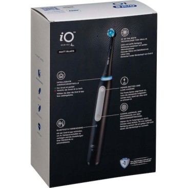 Oral-B iO Series 4 Ηλεκτρική Οδοντόβουρτσα με Χρονομετρητή, Αισθητήρα Πίεσης και Θήκη Ταξιδίου Matt Black