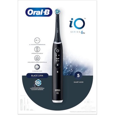 Oral-B iO Series 6N Ηλεκτρική Οδοντόβουρτσα με Χρονομετρητή, Αισθητήρα Πίεσης και Θήκη Ταξιδίου Black Lava