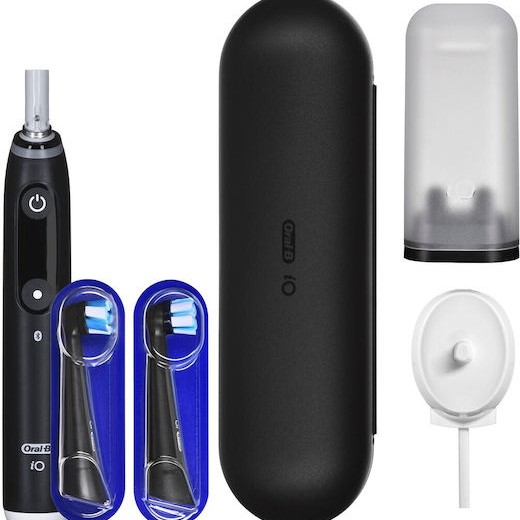 Oral-B iO Series 6N Ηλεκτρική Οδοντόβουρτσα με Χρονομετρητή, Αισθητήρα Πίεσης και Θήκη Ταξιδίου Black Lava