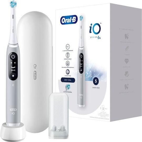 Oral-B IO Series 6 Ηλεκτρική Οδοντόβουρτσα με Αισθητήρα Πίεσης και Θήκη Ταξιδίου Grey