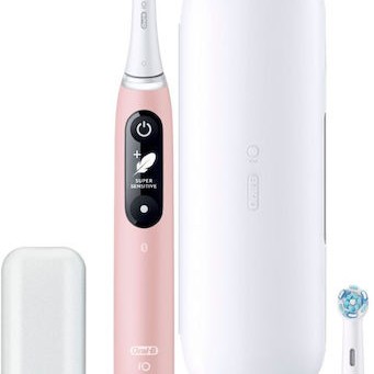 Oral-B IO Series 6 Ηλεκτρική Οδοντόβουρτσα με Χρονομετρητή, Αισθητήρα Πίεσης και Θήκη Ταξιδίου Pink Sand