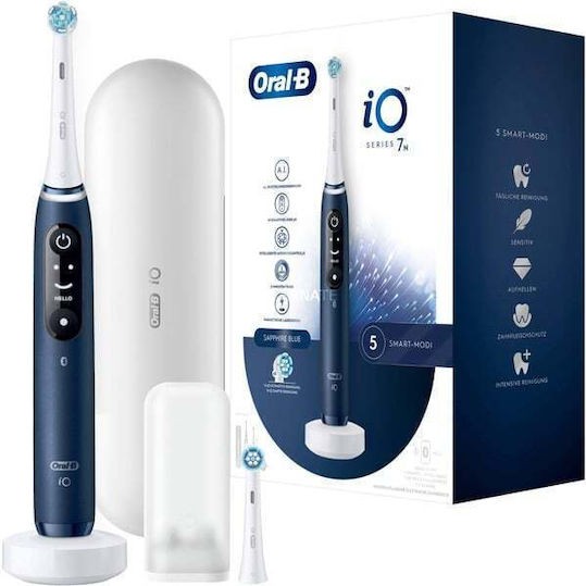 Oral-B iO Series 7N Ηλεκτρική Οδοντόβουρτσα με Χρονομετρητή, Αισθητήρα Πίεσης και Θήκη Ταξιδίου Sapphire Blue