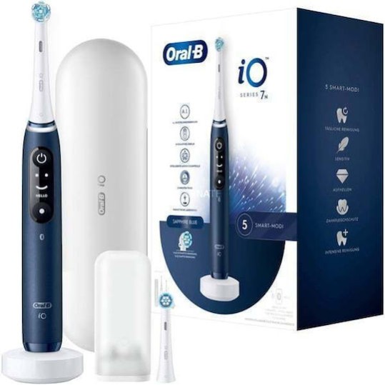 Oral-B iO Series 7N Ηλεκτρική Οδοντόβουρτσα με Χρονομετρητή, Αισθητήρα Πίεσης και Θήκη Ταξιδίου Sapphire Blue