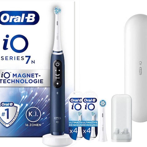 Oral-B iO Series 7N Ηλεκτρική Οδοντόβουρτσα με Χρονομετρητή, Αισθητήρα Πίεσης και Θήκη Ταξιδίου Sapphire Blue