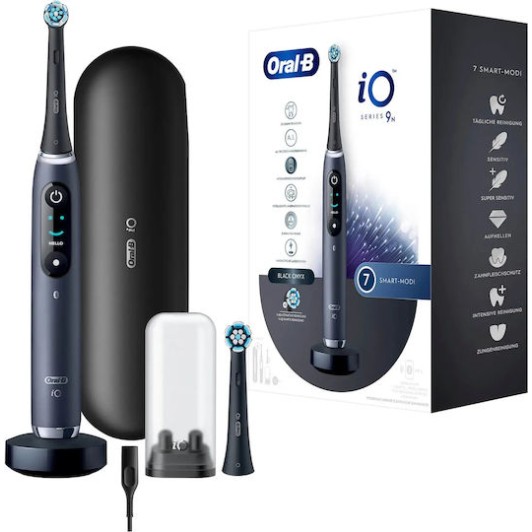Oral-B iO Series 9N Ηλεκτρική Οδοντόβουρτσα με Αισθητήρα Πίεσης και Θήκη Ταξιδίου Μαύρη