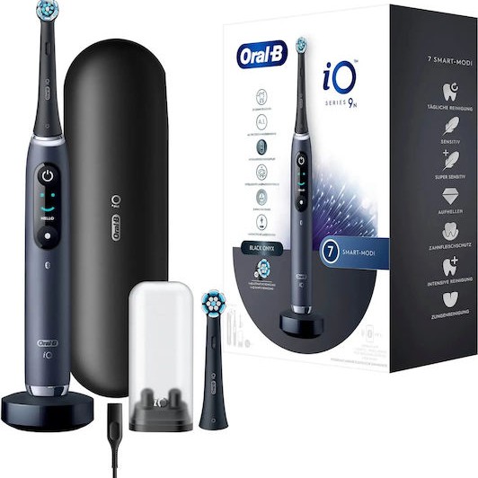 Oral-B iO Series 9N Ηλεκτρική Οδοντόβουρτσα με Αισθητήρα Πίεσης και Θήκη Ταξιδίου Μαύρη