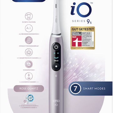 Oral-B iO Series 9N Ηλεκτρική Οδοντόβουρτσα με Χρονομετρητή, Αισθητήρα Πίεσης και Θήκη Ταξιδίου Rose Quartz