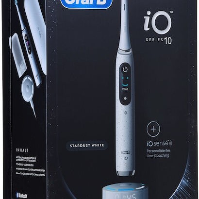 Oral-B iO Series 10 Ηλεκτρική Οδοντόβουρτσα με Χρονομετρητή, Αισθητήρα Πίεσης και Θήκη Ταξιδίου Stardust White