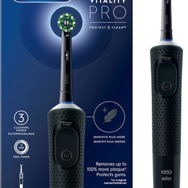 Oral-B Vitality Pro Protect X Clean Ηλεκτρική Οδοντόβουρτσα με Χρονομετρητή Μαύρη