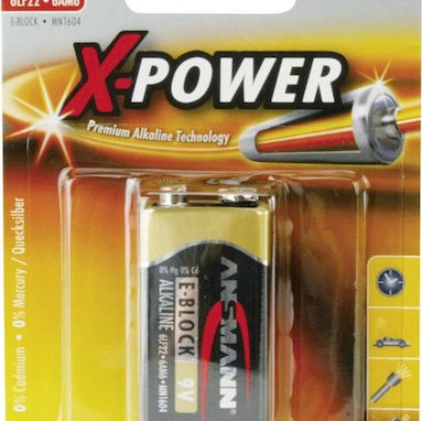 Ansmann X-Power Αλκαλική Μπαταρία 9V 1τμχ