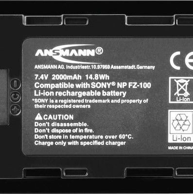 Ansmann Μπαταρία Φωτογραφικής Μηχανής NP FZ-100 Ιόντων-Λιθίου (Li-ion) 2000mAh Συμβατή με Sony
