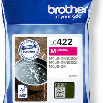 Brother LC422 Γνήσιο Μελάνι Εκτυπωτή InkJet Ματζέντα (LC-422M)