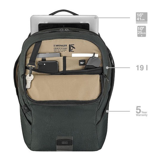 Wenger Backpack 19lt Γκρι