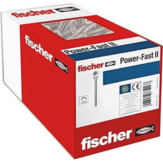 Fischer Powerfast Ii Ctf 3.0 X 16 Chipboard Screw (200 Pieces) Fully Threaded, Countersunk Screw With Inner Star, Screw For Woodworking, Reduces Screwing Resistance & Screwing Time