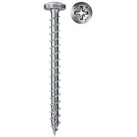 Fischer 200 X Chipboard Screws Power-fast Ii 5.0 X 30 Pan Head With Phillips Fully Threaded Galvanised Blue Passivated (item No. 670445)