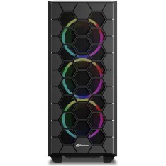 Sharkoon HEX Gaming Midi Tower Κουτί Υπολογιστή με Πλαϊνό Παράθυρο και RGB Φωτισμό Μαύρο