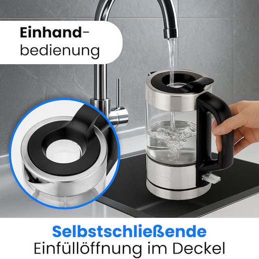 Profi Cook PC-WKS 1229 G Βραστήρας 1lt 1600W Ασημί