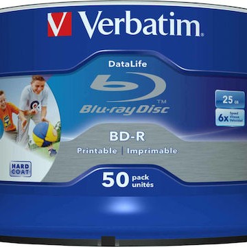 Verbatim Εγγράψιμα BD-R 6x Dual Layer Printable 25GB Cake Box 50τμχ
