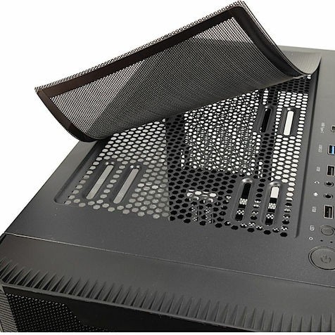 Inter-Tech IT-3503 Airstream Gaming Full Tower Κουτί Υπολογιστή με Πλαϊνό Παράθυρο και RGB Φωτισμό Μαύρο