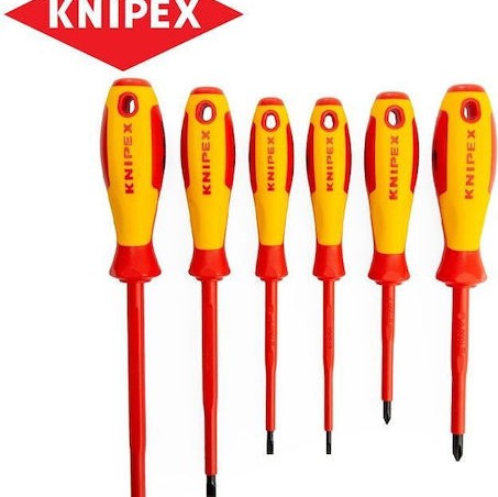 Knipex Σετ 6 Κατσαβίδια Ηλεκτρολόγου VDE 1000V