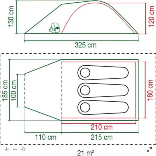 Coleman Darwin 3 Plus Σκηνή Camping Τούνελ Πράσινη 4 Εποχών για 3 Άτομα 320x180x180εκ.