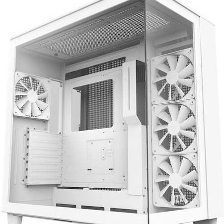 NZXT H9 Flow Gaming Midi Tower Κουτί Υπολογιστή Λευκό