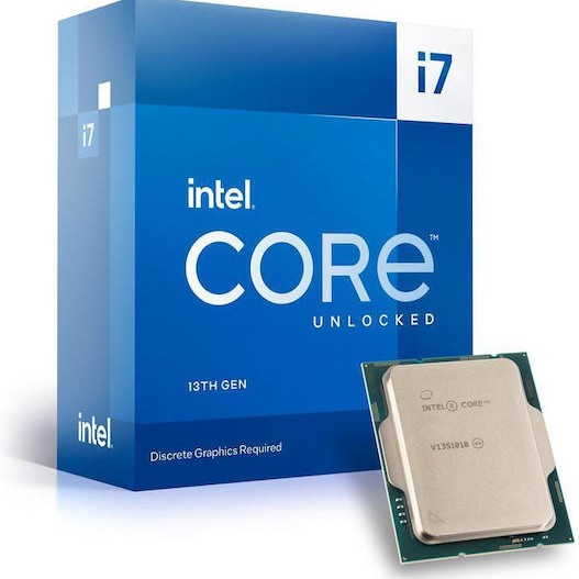 Intel Core i7-13700F 2.1GHz Επεξεργαστής 16 Πυρήνων για Socket 1700 σε Κουτί με Ψύκτρα