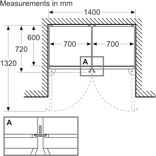 Bosch Ψυγειοκαταψύκτης 440lt Total NoFrost Υ203xΠ70xΒ66.7εκ. Μαύρος KGN49VXCT