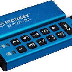 Kingston IronKey Keypad 200C 256GB USB 3.2 Stick με σύνδεση USB-C Μπλε