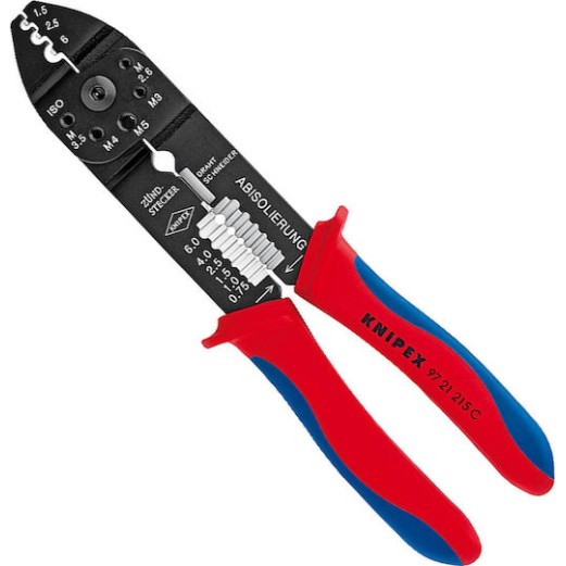 Knipex Πρέσα Ακροδεκτών Διατομής 0.5-6mm² με Απογυμνωτή (Μήκος 230mm)