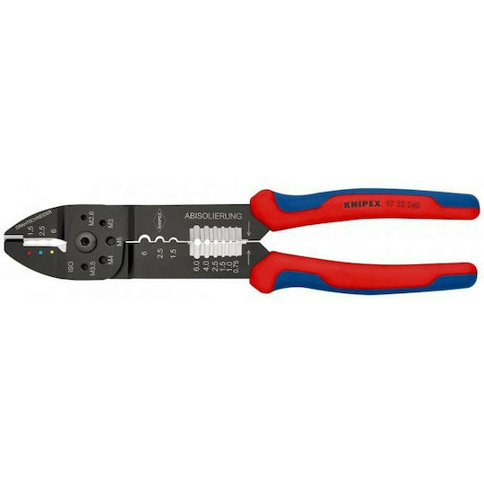 Knipex Πρέσα Ακροδεκτών Διατομής 0.5-6mm² με Απογυμνωτή (Μήκος 240mm)
