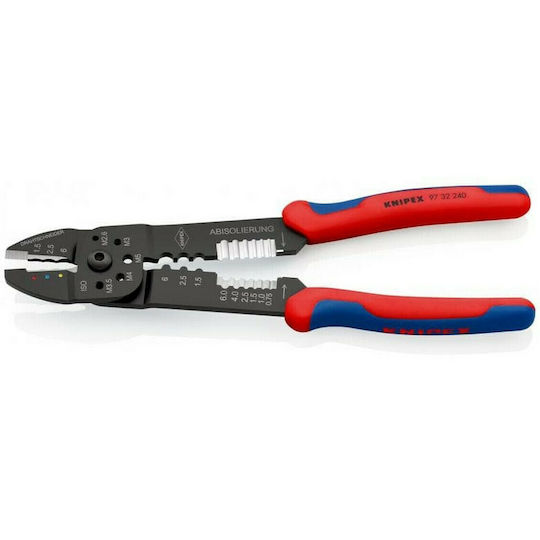 Knipex Πρέσα Ακροδεκτών Διατομής 0.5-6mm² με Απογυμνωτή (Μήκος 240mm)