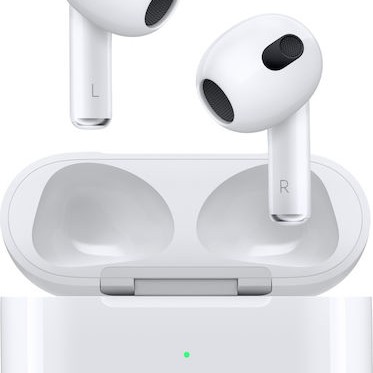 Apple AirPods (3rd generation) with Lightning Charging Case Earbud Bluetooth Handsfree Ακουστικά με Αντοχή στον Ιδρώτα και Θήκη Φόρτισης Λευκά