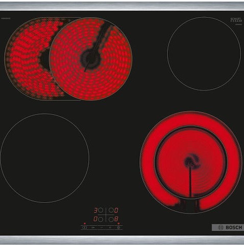 Bosch Serie 4 Κεραμική Εστία με Πλαίσιο Αυτόνομη Inox με Λειτουργία Κλειδώματος 58.3x51.3εκ.