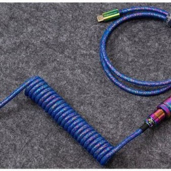 Keychron Spiral USB 3.2 Cable USB-C male - USB-C Μπλε 1.08m