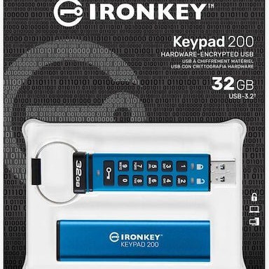 Kingston IronKey Keypad 32GB USB 3.2 Stick Μπλε